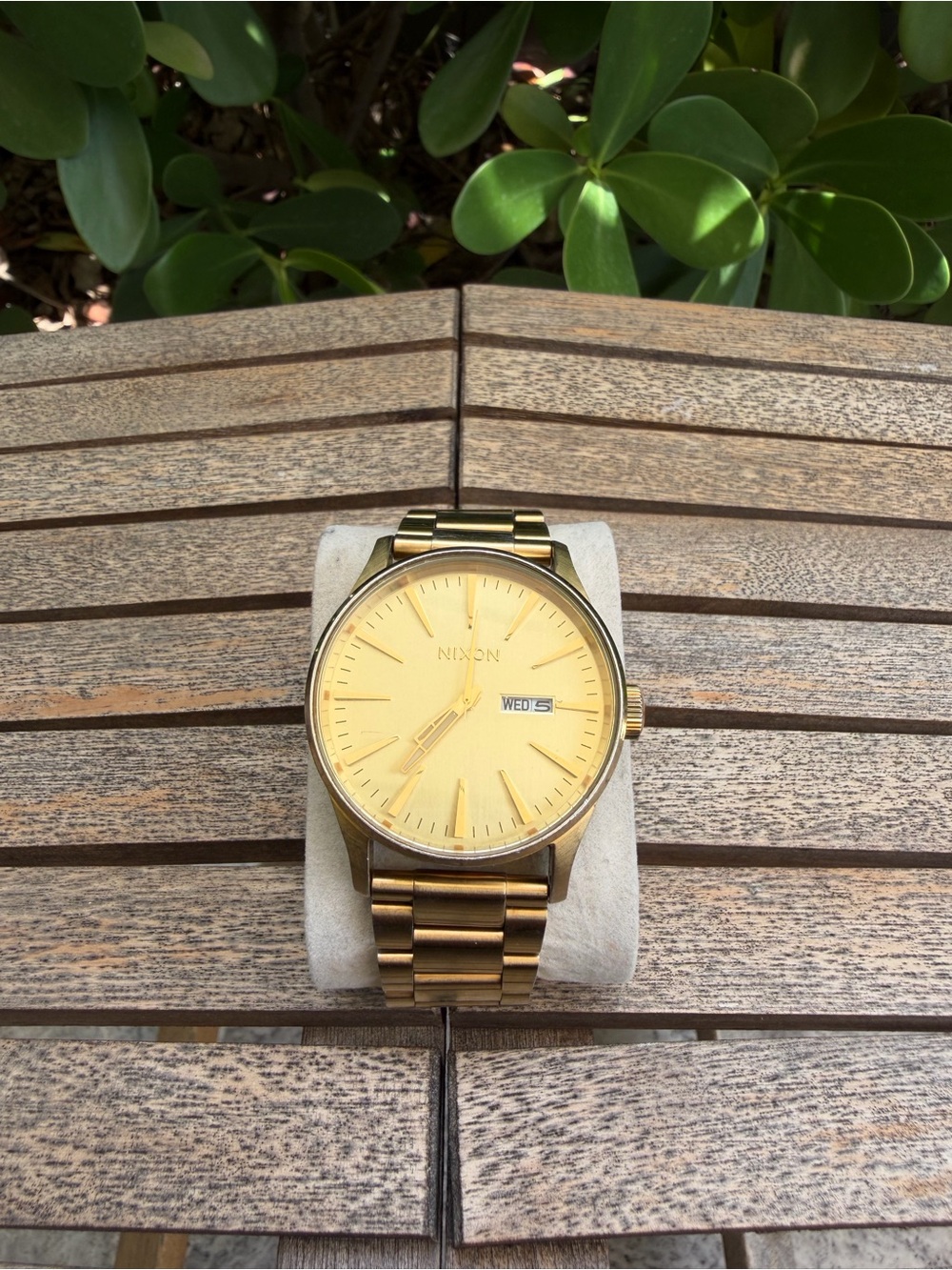 Nixon Sentry Gold Tone Day Date Watch